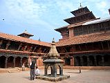 Kathmandu Patan Durbar Square Mul Chowk 05 Small Bidiya Temple In Middle With Taleju Temple 